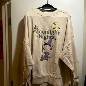 🎃 NWT Aerie Halloween Peanuts Oversized Moonlight Nights Sweatshirt